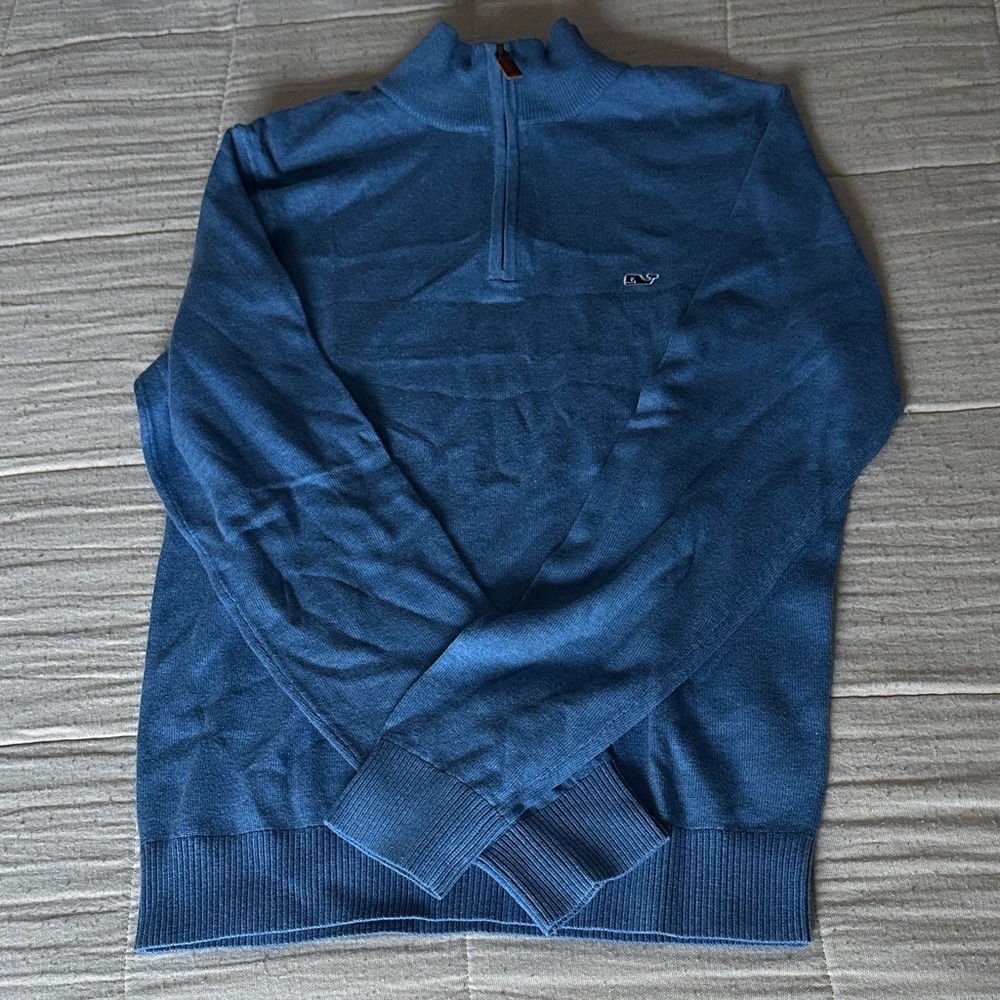 Vineyard Vines Men's Blue Half-Zip Sweater